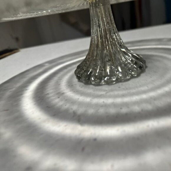 Faded Mercury Glass Cake Stand Two's Company 12.5 by 12.5 inch - Picture 5 of 8